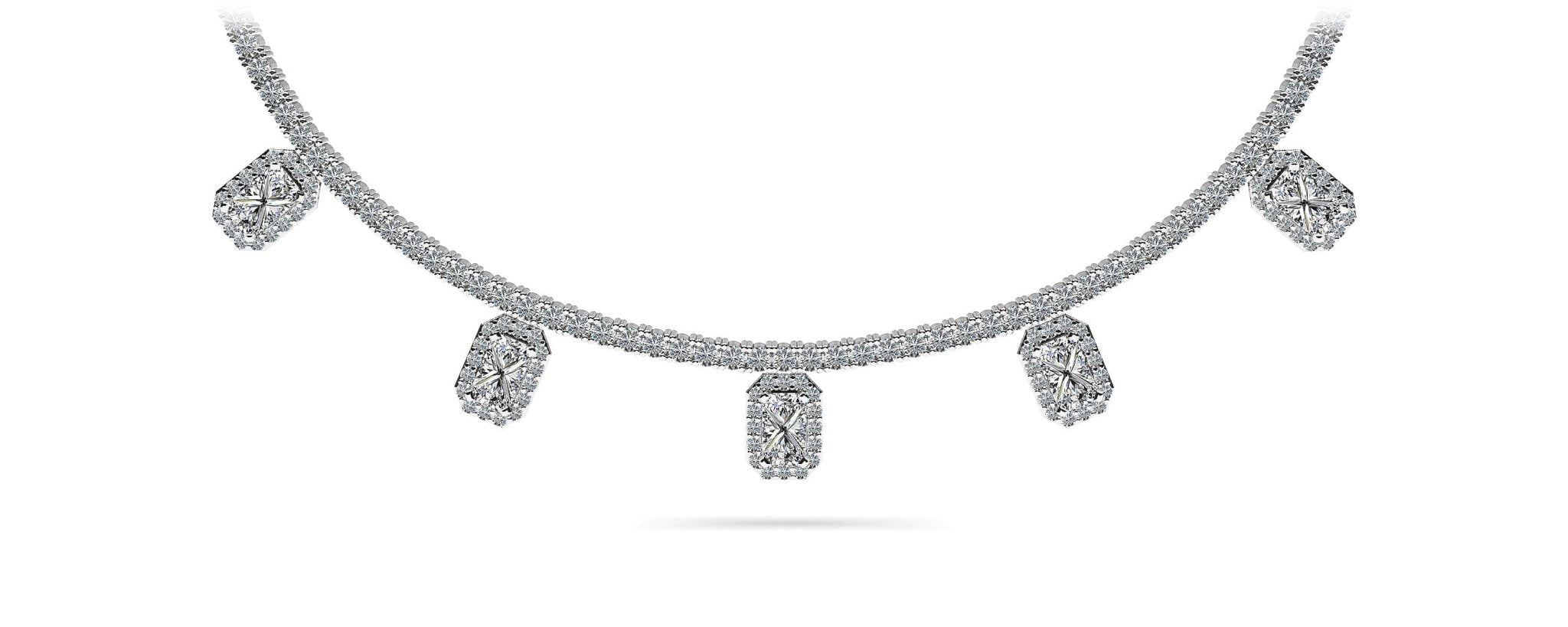 Alluring Diamond Tennis Lab - Grown Diamond Necklace with 9.36 ct.(finished) 6x4mm, 1mm, 2.2mm - Luxury Time NYC